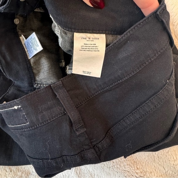 RAG & BONE High Rise Skinny Jeans ankle length Black new - Picture 10 of 12